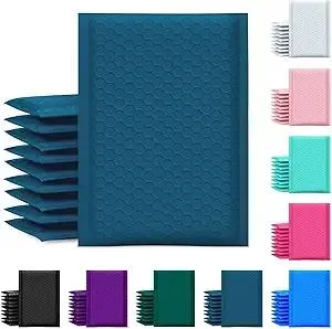 UCGOU Bubble Mailer 6x10 Inch 100 Pack Usable Size 6x9 Inch Navy Blue Poly Padded Envelopes Waterproof Bubble Bags for Small Business Shipping Self Seal Mailing Envelopes for Jewelry Makeup Supplies