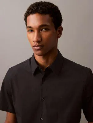 Cotton Stretch Slim Button-Down Shirt