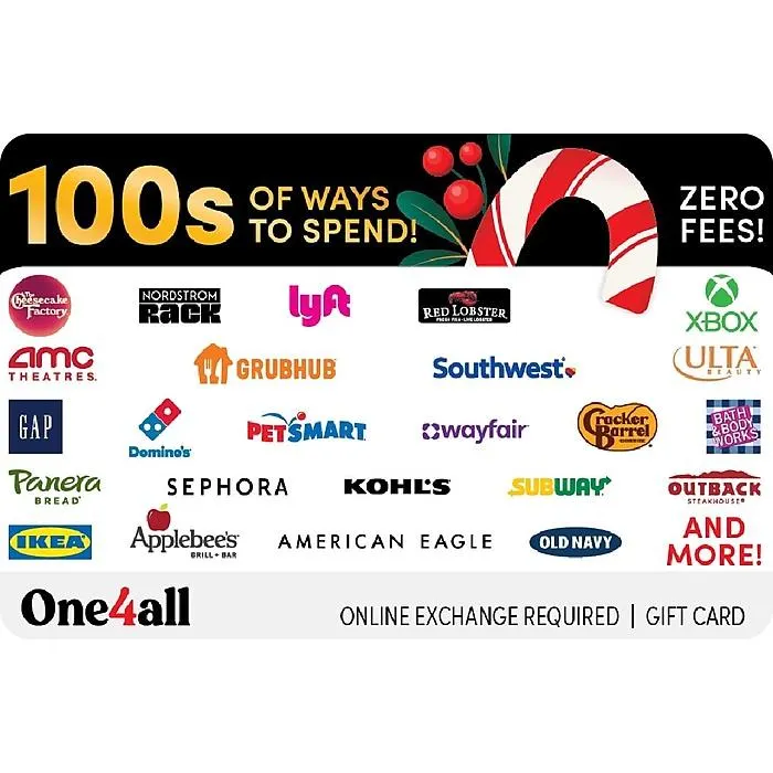 One4All Holiday $100.00 Gift Card,