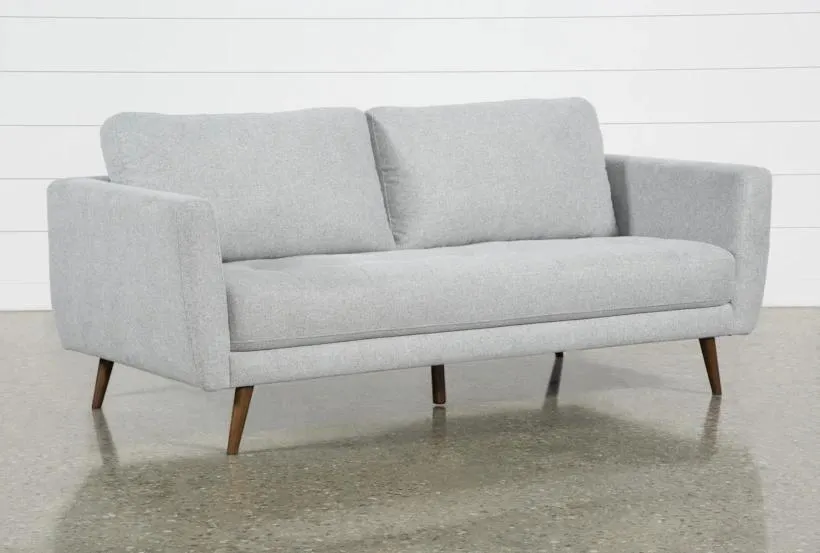 Ginger Grey Fabric 79" Sofa | Tufted | Track Arms | Loose Reversible Back