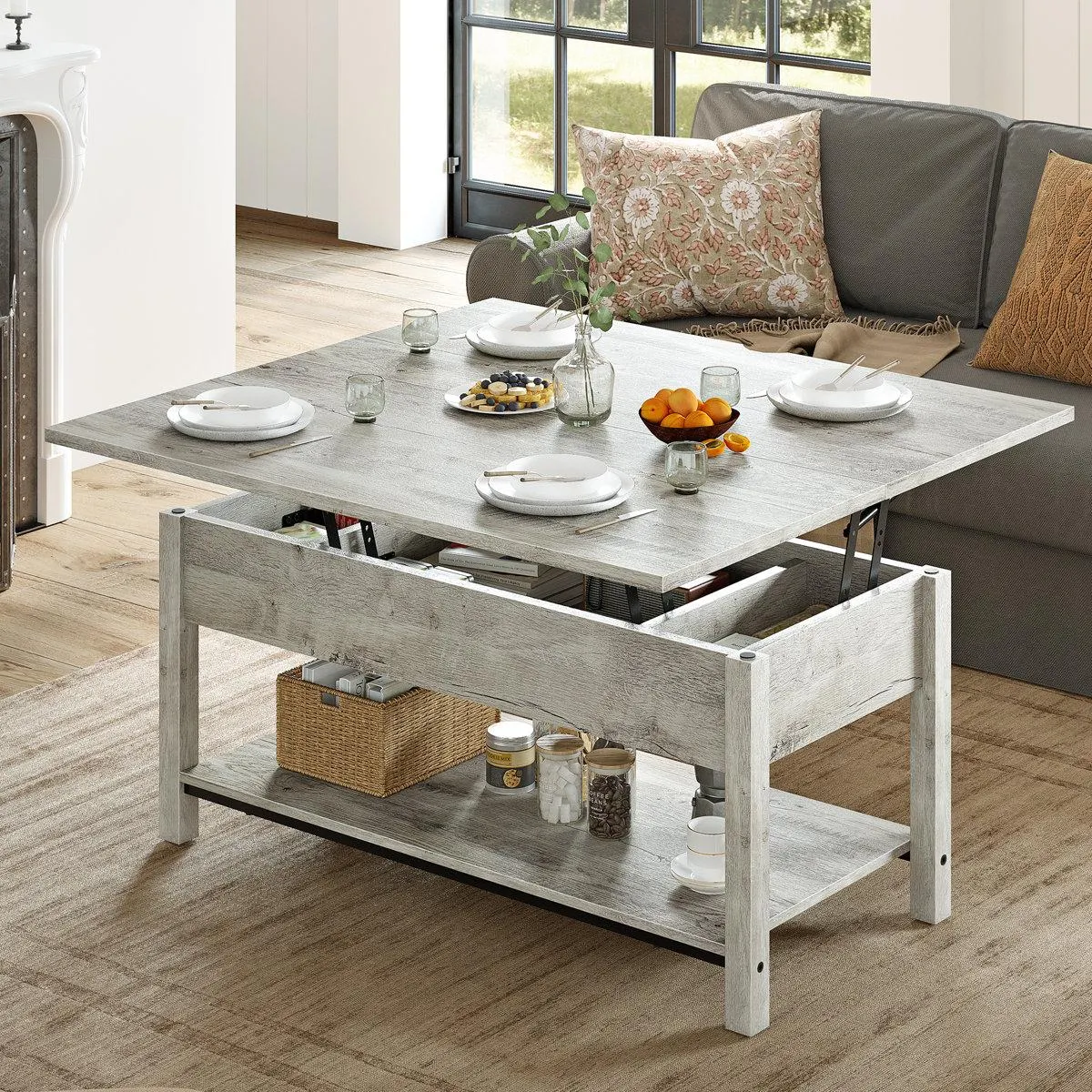 Torron 4-in-1 Multi-Fuction Lift Top Coffee Table with Storage
