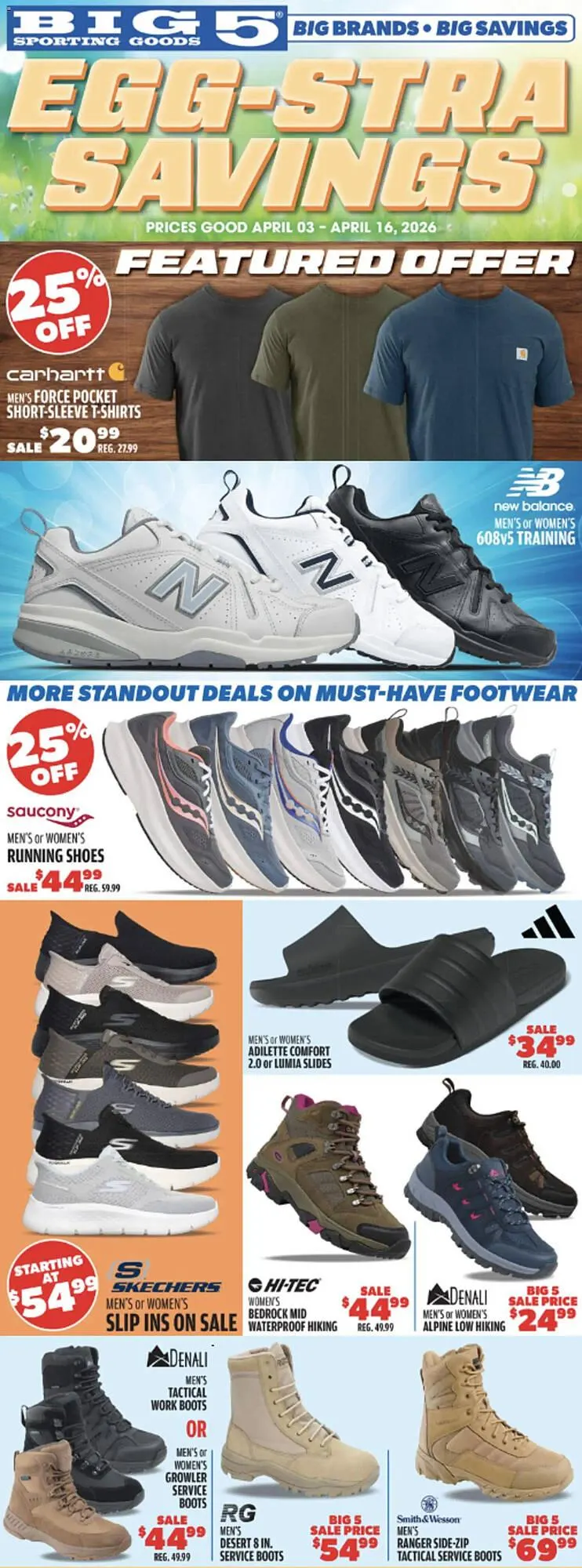 Weekly promotion Big 5 weekly ad spanning from April 3 to April 16 2026 - Page 1 for Catalogue 365