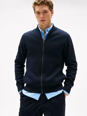 Cotton Zip Baseball Cardigan