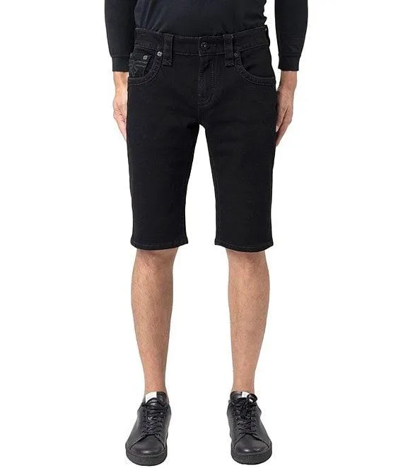 Arther Fleur-De-Lis Embroidered-Pocket 13" Inseam Shorts