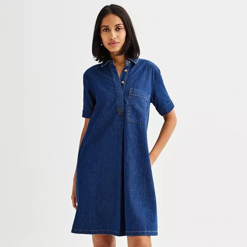 Women's Sonoma Goods For Life® Denim Western Shirt Dress