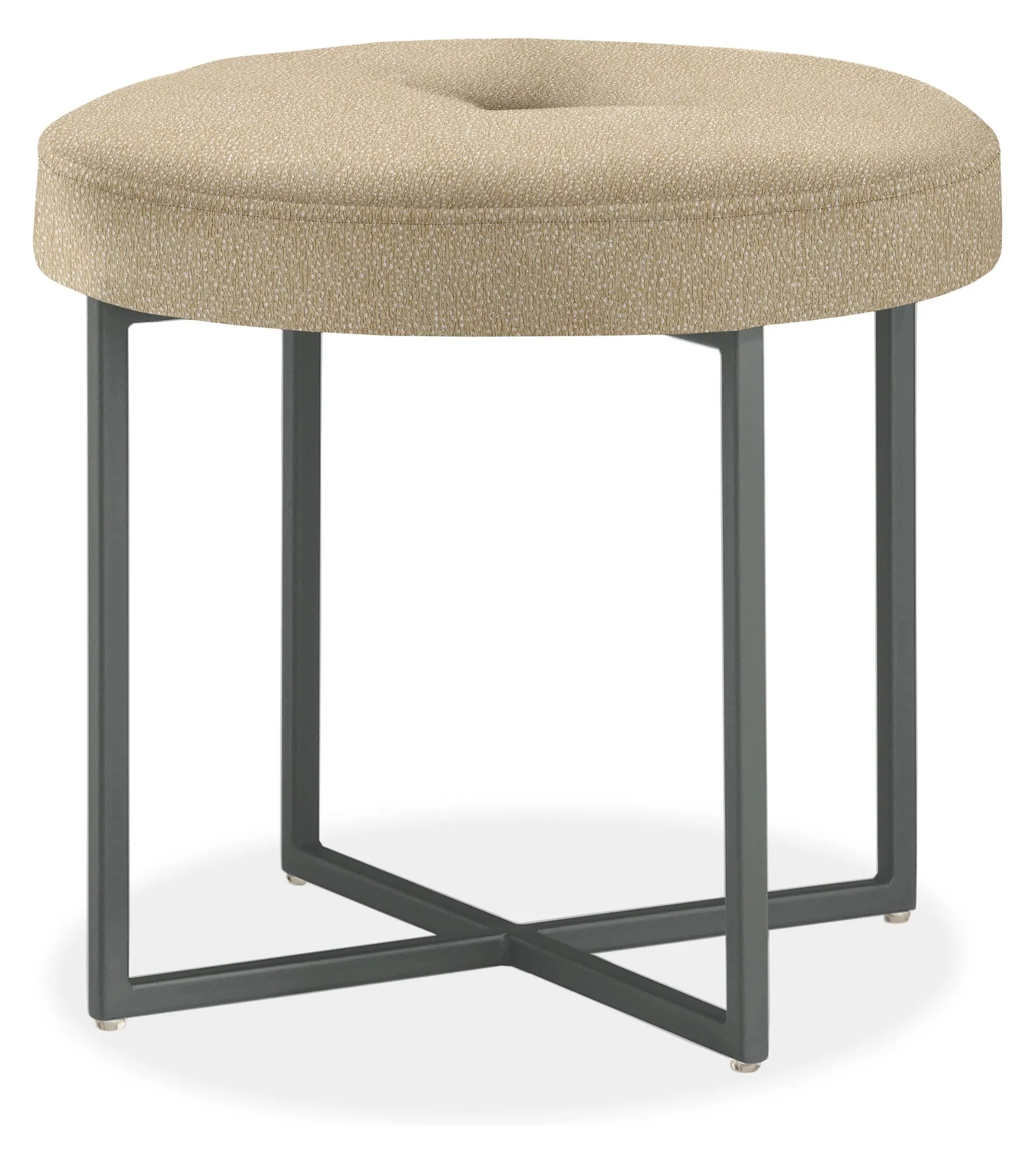 Sidney 18 diam 16h Round Ottoman in Britten Natural w/Graphite Base