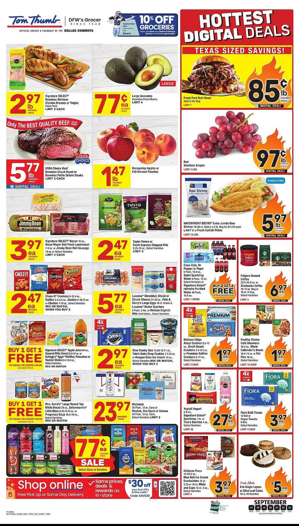 Weekly ad Tom Thumb weekly ad from September 17 to September 23 2025 - Page 1