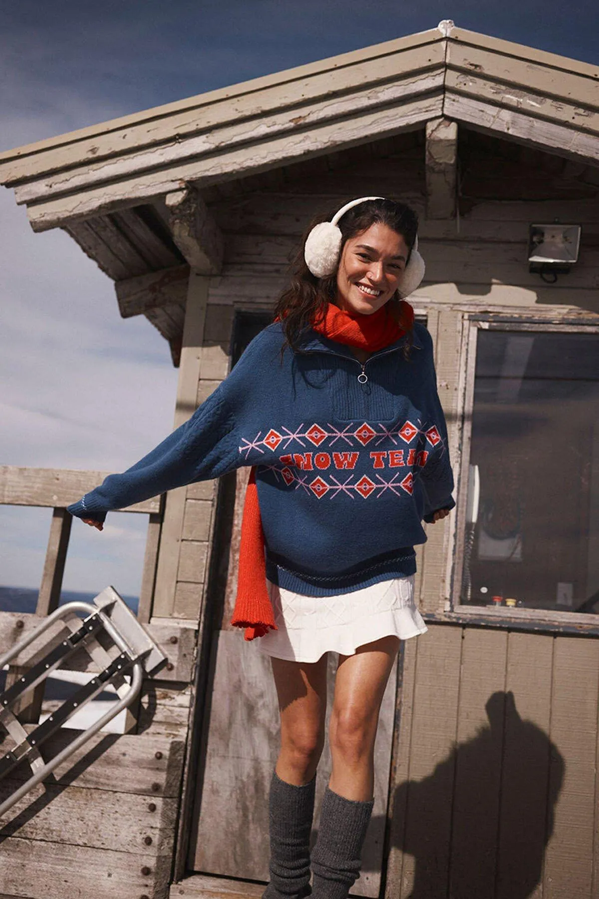 Active Knitted Graphic Half Zip Longlseeve