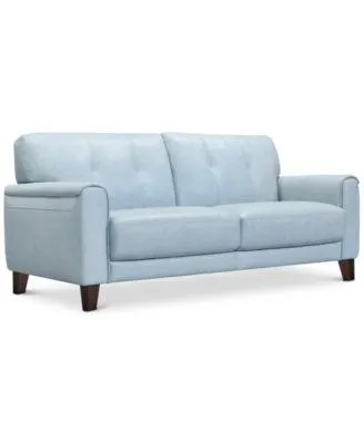 Ashlinn 81" Tufted Pastel Leather Sofa, Created for Macy's
