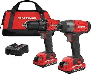 CRAFTSMAN V20 MAX Cordless Drill and Impact Driver, Power Tool Combo Kit with 2 Batteries and Charger (CMCK200C2)