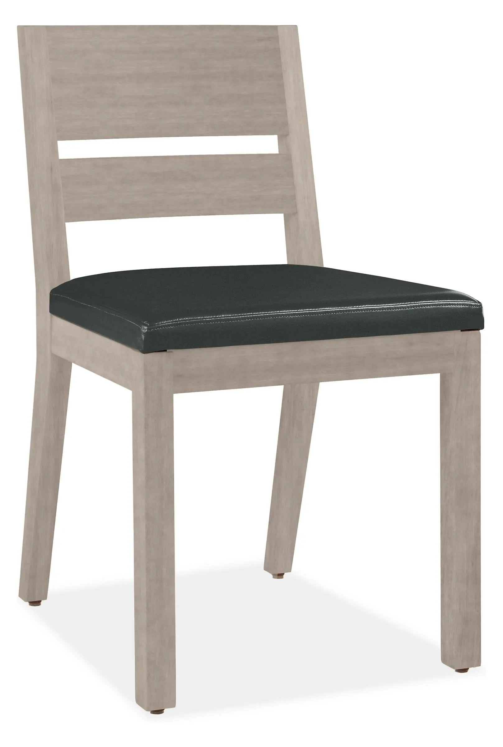 Afton Side Chair in Shell with Pesaro Black Leather Seat