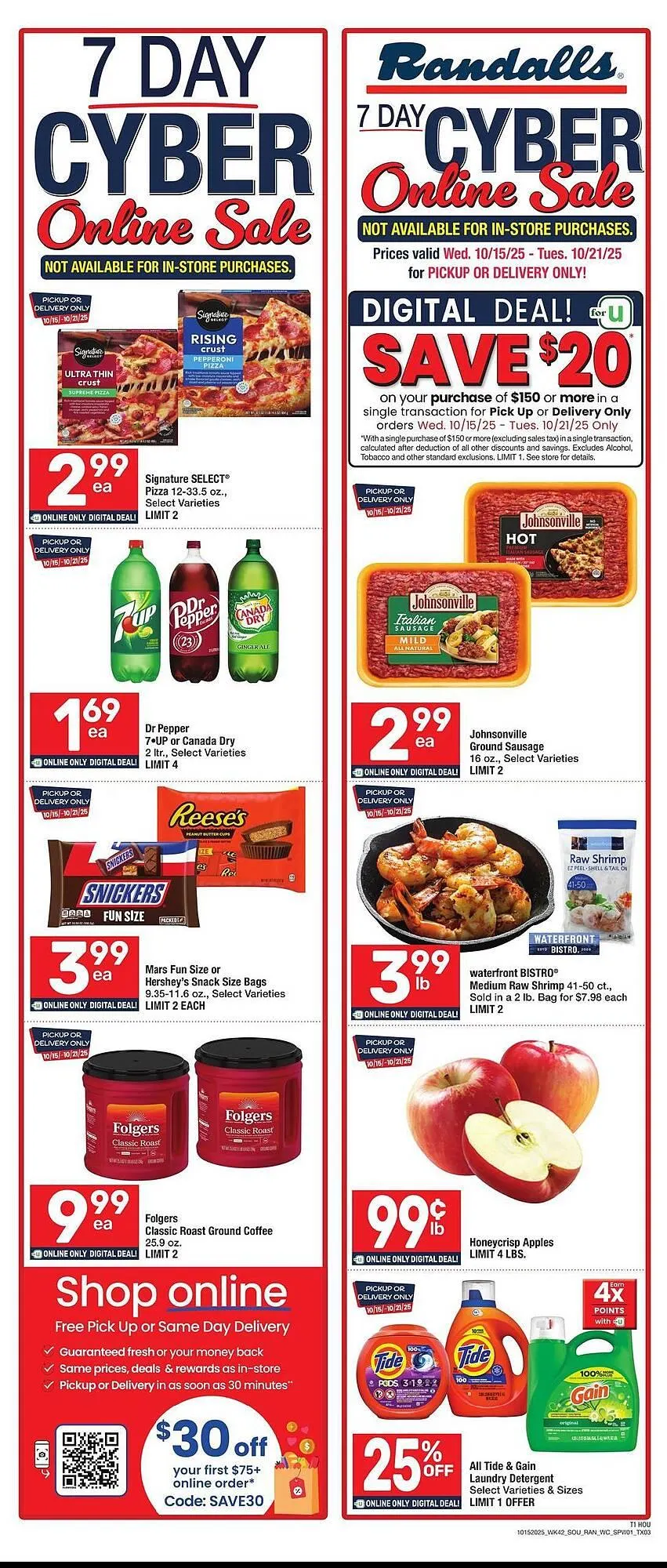 Weekly ad Randalls weekly ad from October 15 to October 21 2025 - Page 1