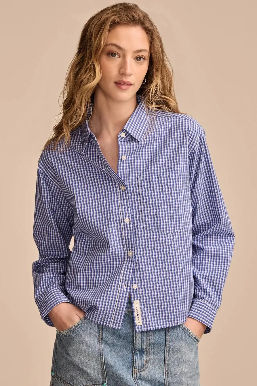 poplin cropped button down