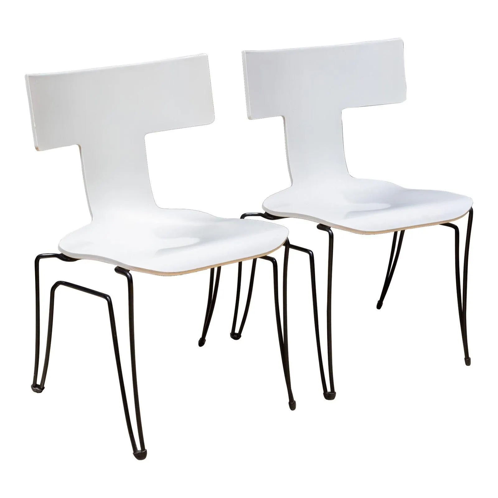 Donghia Ivory Anziano Stackable Dining Chairs by John Hutton
