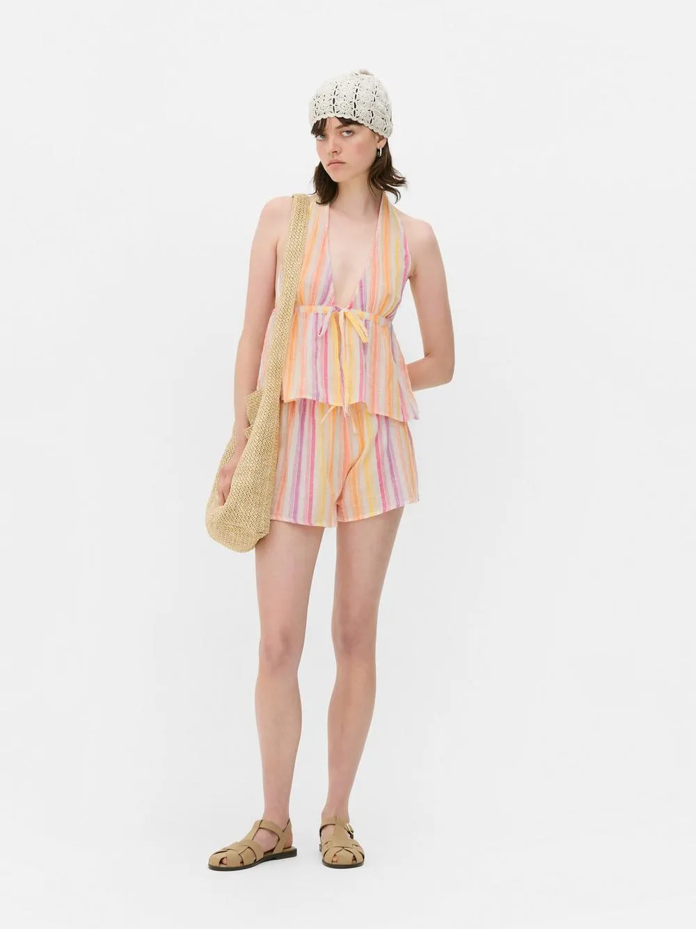 Stripe Halter Neck Top
