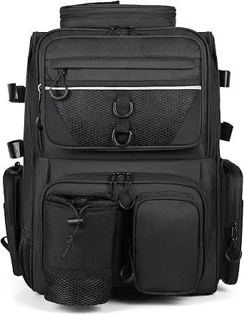 Fishing Tackle Backpack With Rod Holders, Large 40L Fishing Backpack for Camping, Hiking