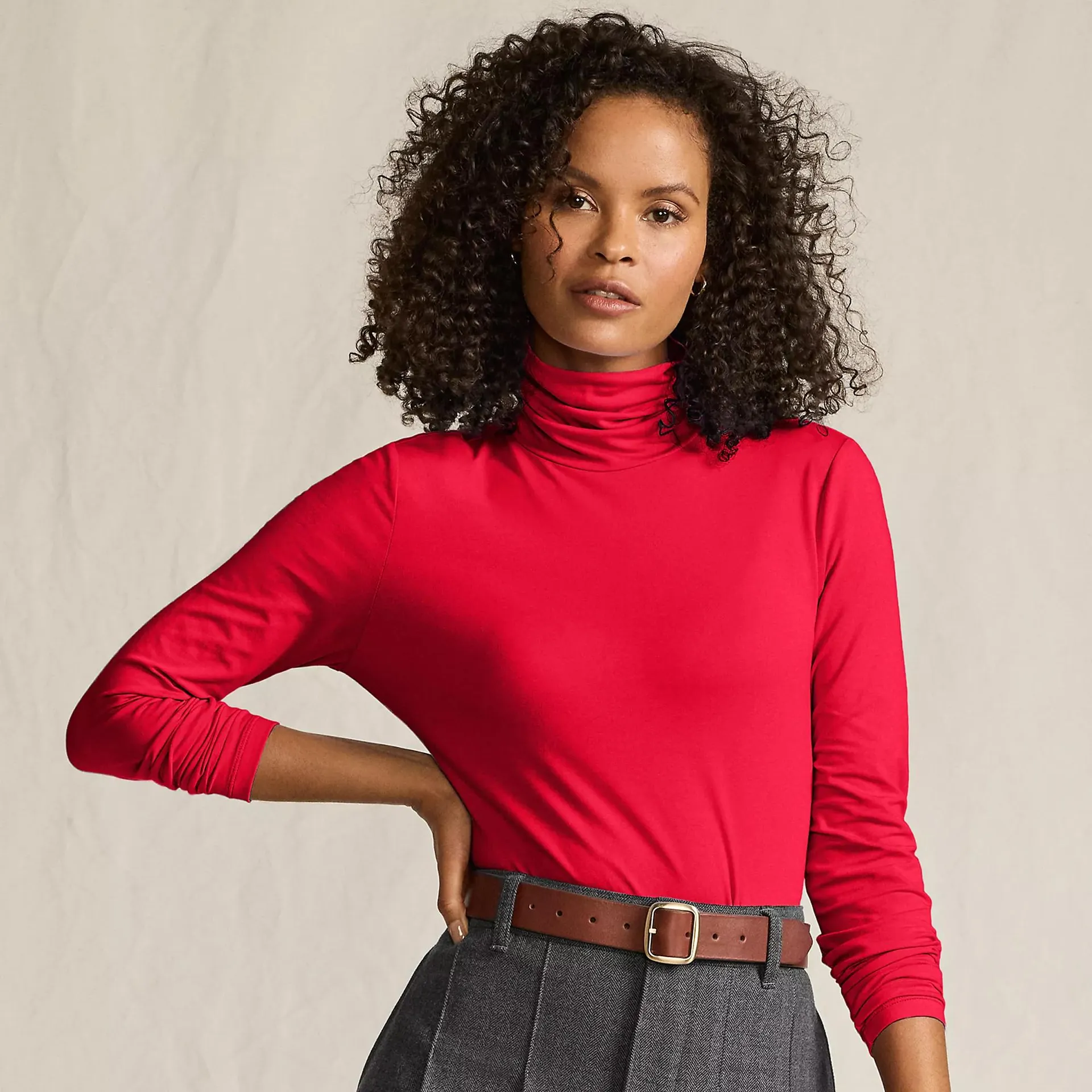 Lightweight Jersey Long Sleeve Turtleneck