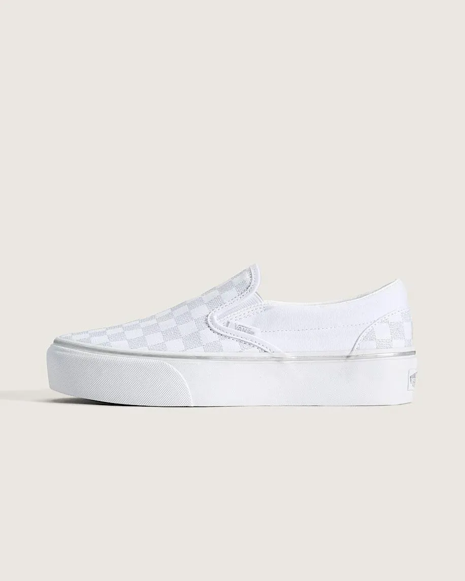 Classic Slip-On Platform Checkerboard Shoe