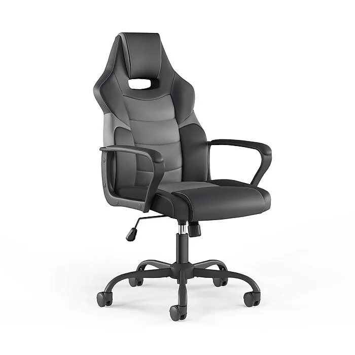 Staples Emerge Vector Luxura Faux Leather Gaming Chair,