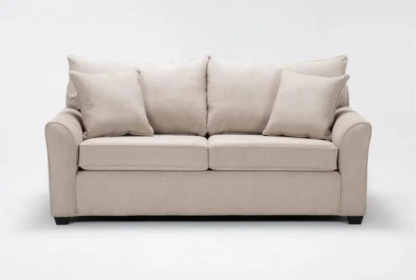 Jaylen II Sand Beige Fabric 78" Sofa | Loose Reversible Back