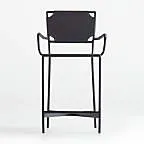 Laredo Black Leather Counter Stool