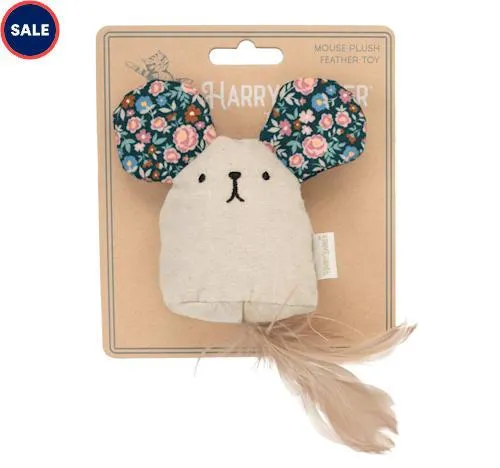 Harry Barker Floral Mouse Feather Cat Toy