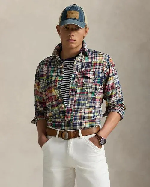 Classic Fit Patchwork Madras Shirt