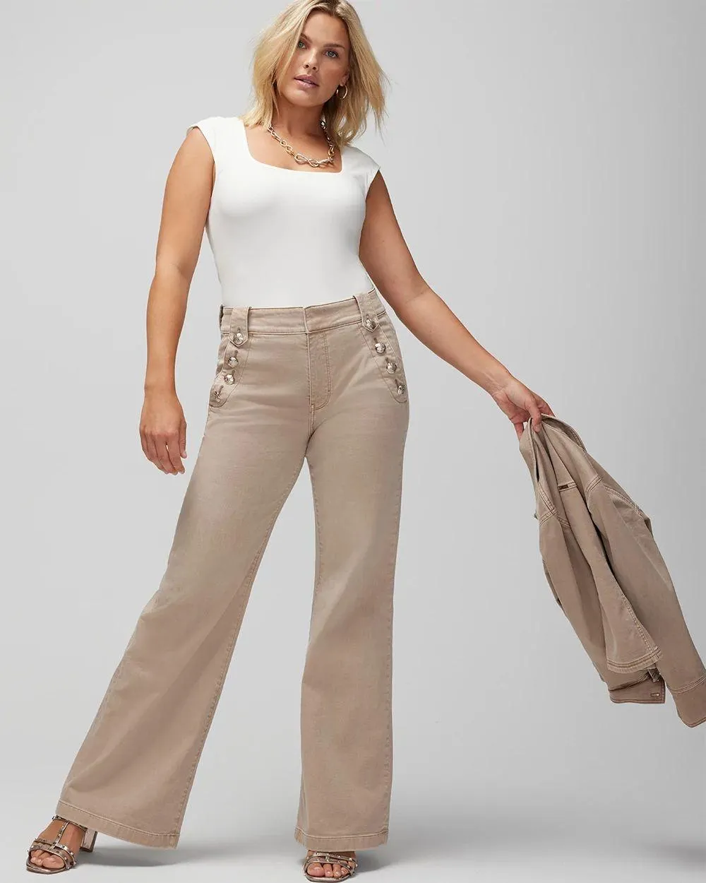 Curvy High-Rise Mariner Wide Leg Jeans