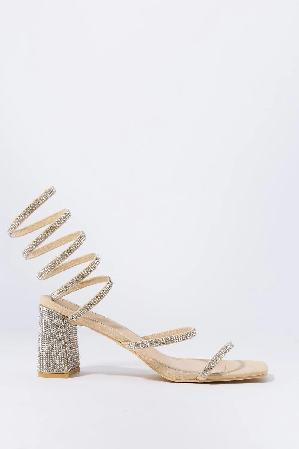 Rhinestone Wrap Up Heel