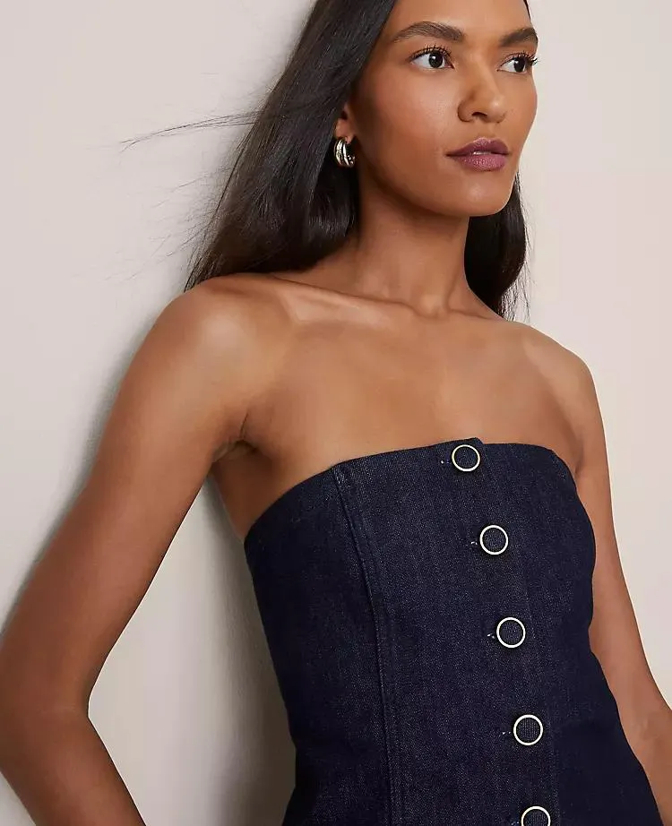 Strapless Denim Vest