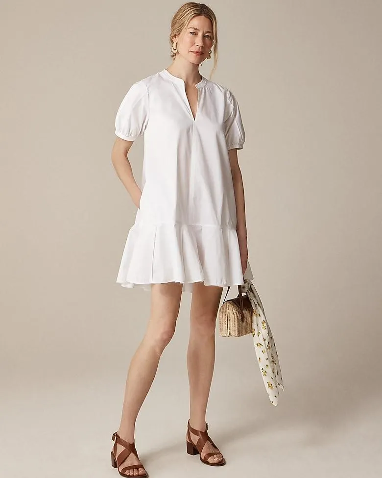 Petite Delilah dress in cotton poplin