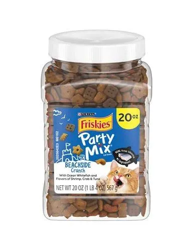 Purina Friskies Cat Treats, Party Mix Beachside Crunch - 20 Ounce Canister