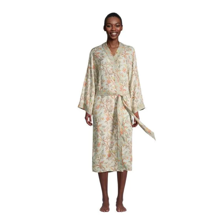 Veda Ivory And Sage Green Jaipur Birds Robe
