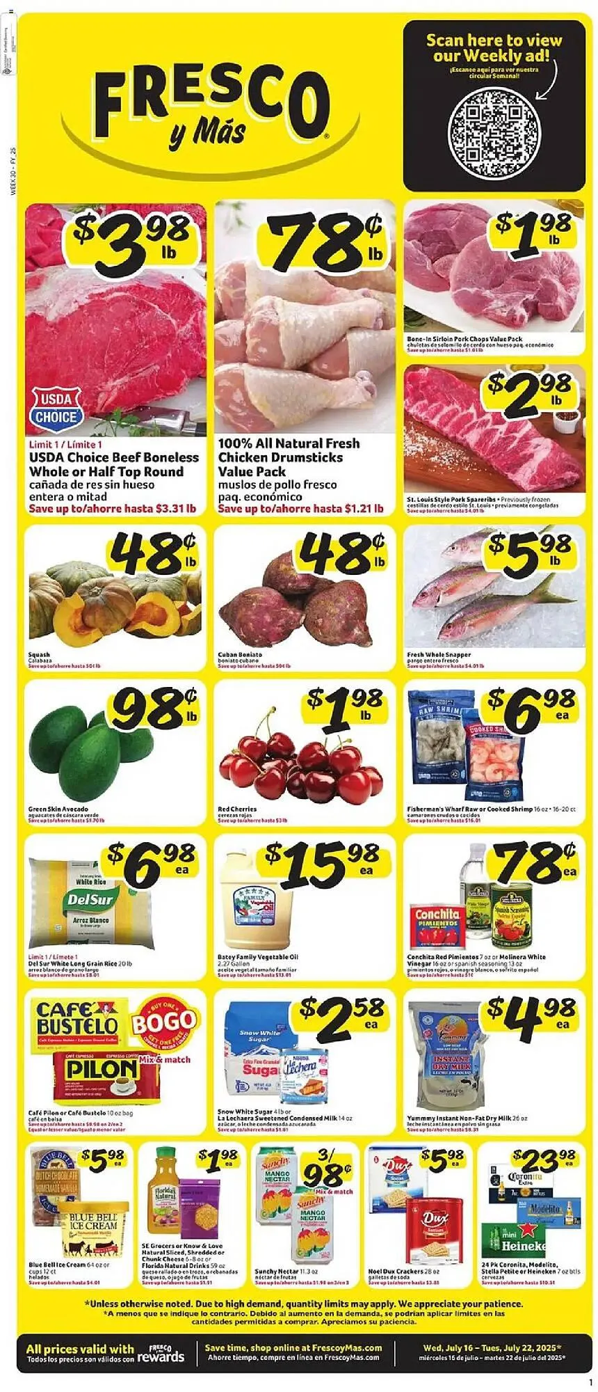 Weekly ad Fresco y Más Weekly Ad from July 16 to July 22 2025 - Page 1