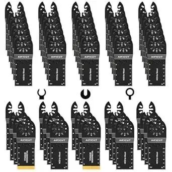 55 PCS Oscillating Saw Blades Quick Release Universal oscillating Tool Blades Wood Plastics and Metal Multitool Blade Kits for Wood fit Dewalt Rockwell Milwaukee Makita Ryobi