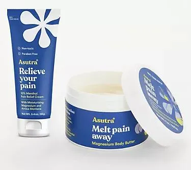 Make Your Selection: Asutra Set of 2 Magnesium Pain Relief Body Butter & Cream Set