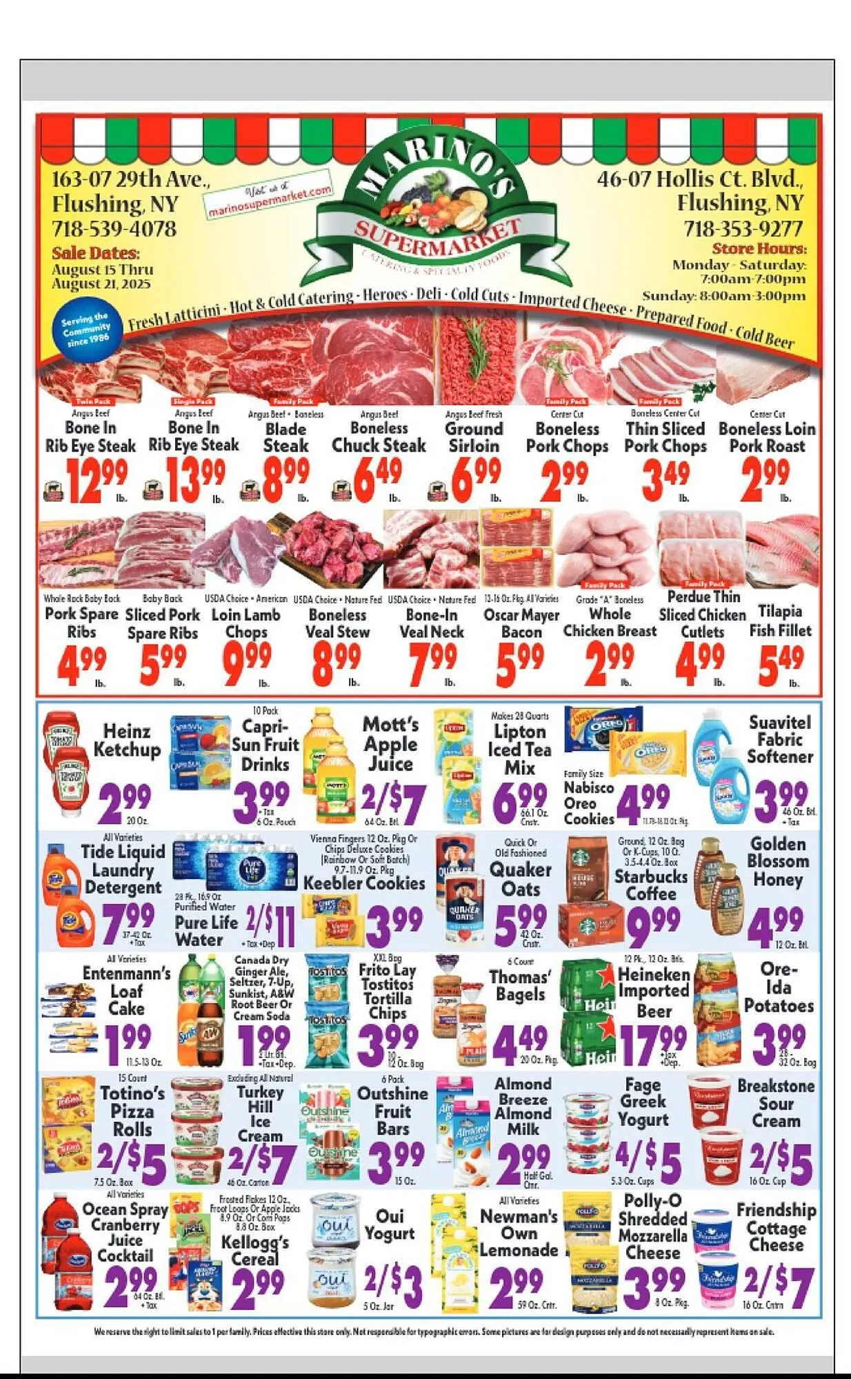 Marinos Supermarket Weekly Ad - 1