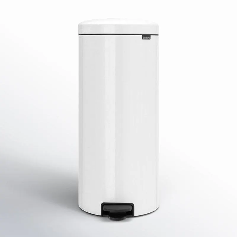 White Brabantia NewIcon Step On Trash Can, 8 Gallon (30 Liter) (Part number: 111785)
