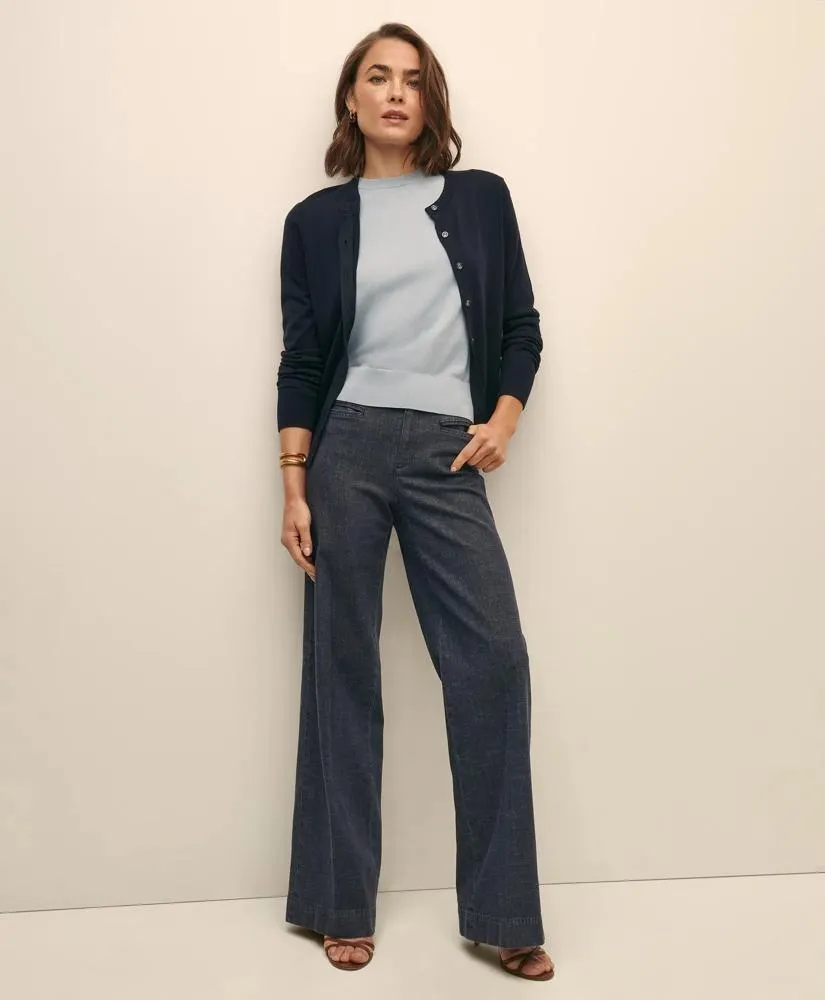 Cotton Blend Denim Trousers