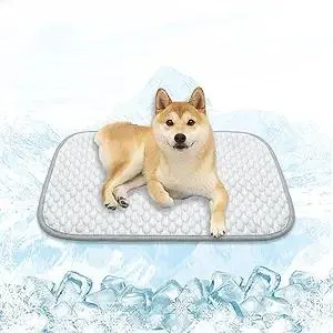 MICROCOSMOS Pet Cooling Mat & Sleeping Pad- Breathable Bubble Surface, EZ Clean. Keep Cooling for Pets, Kids and Adults in Summer.(GreyWhite, 28" x 22")
