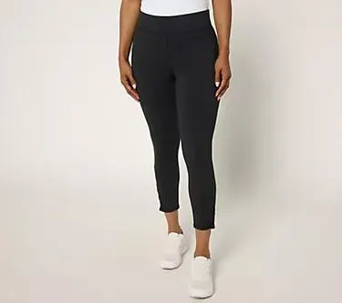 Denim & Co. Active Tall Duo Stretch Slim Leg Crop Pant w/ Ruching