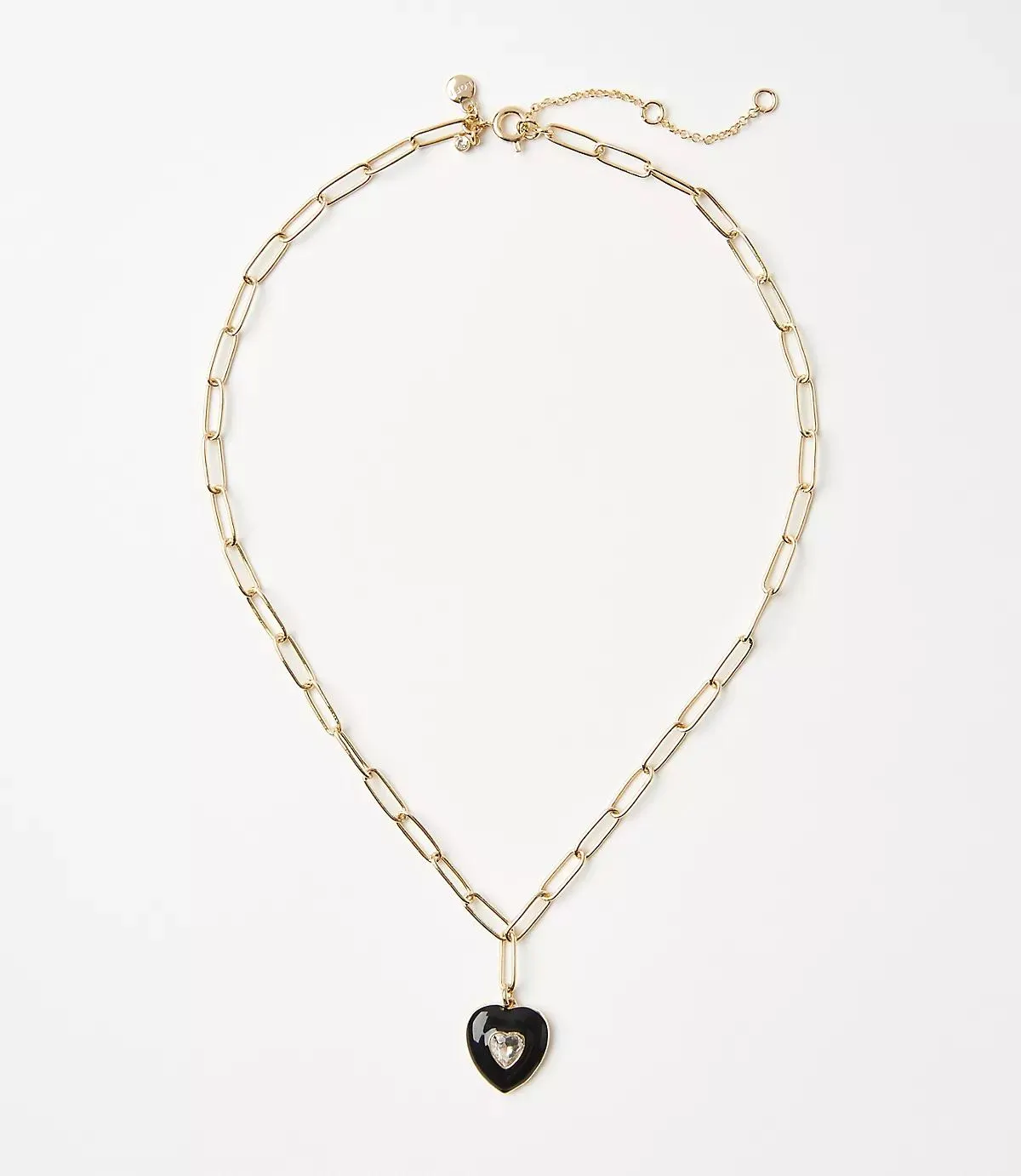 Enamel Heart Chain Link Necklace