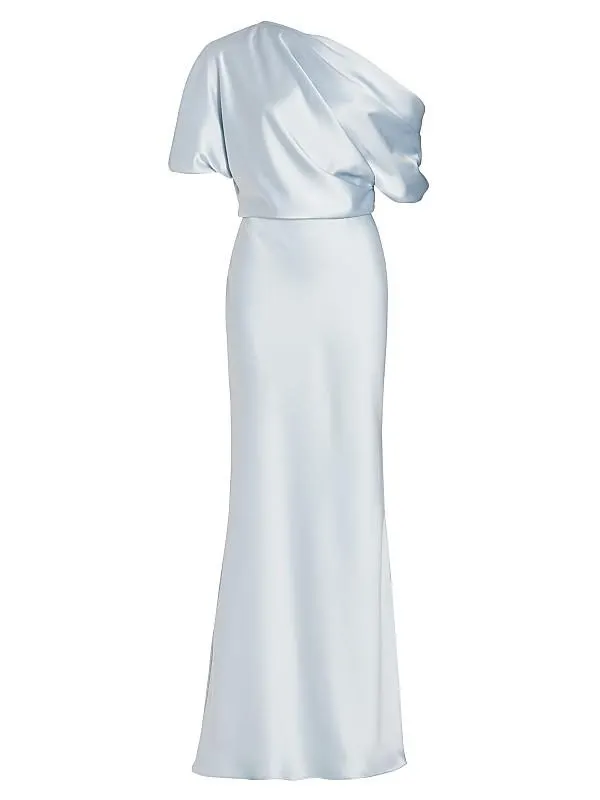 Satin One-Shoulder Gown