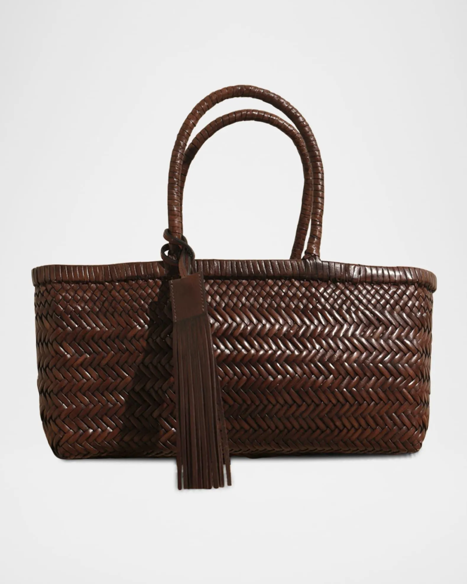 Knot Tassel Leather Tote Bag