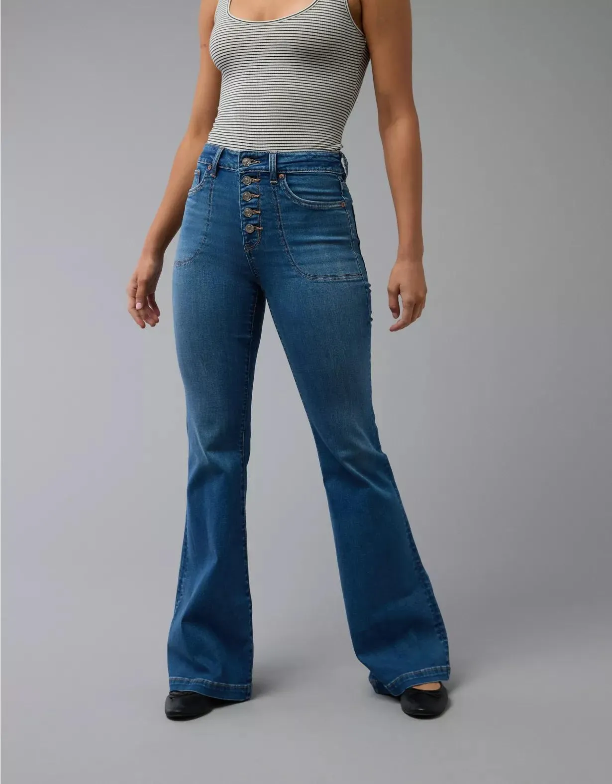 AE Next Level Super High-Waisted Flare Jean