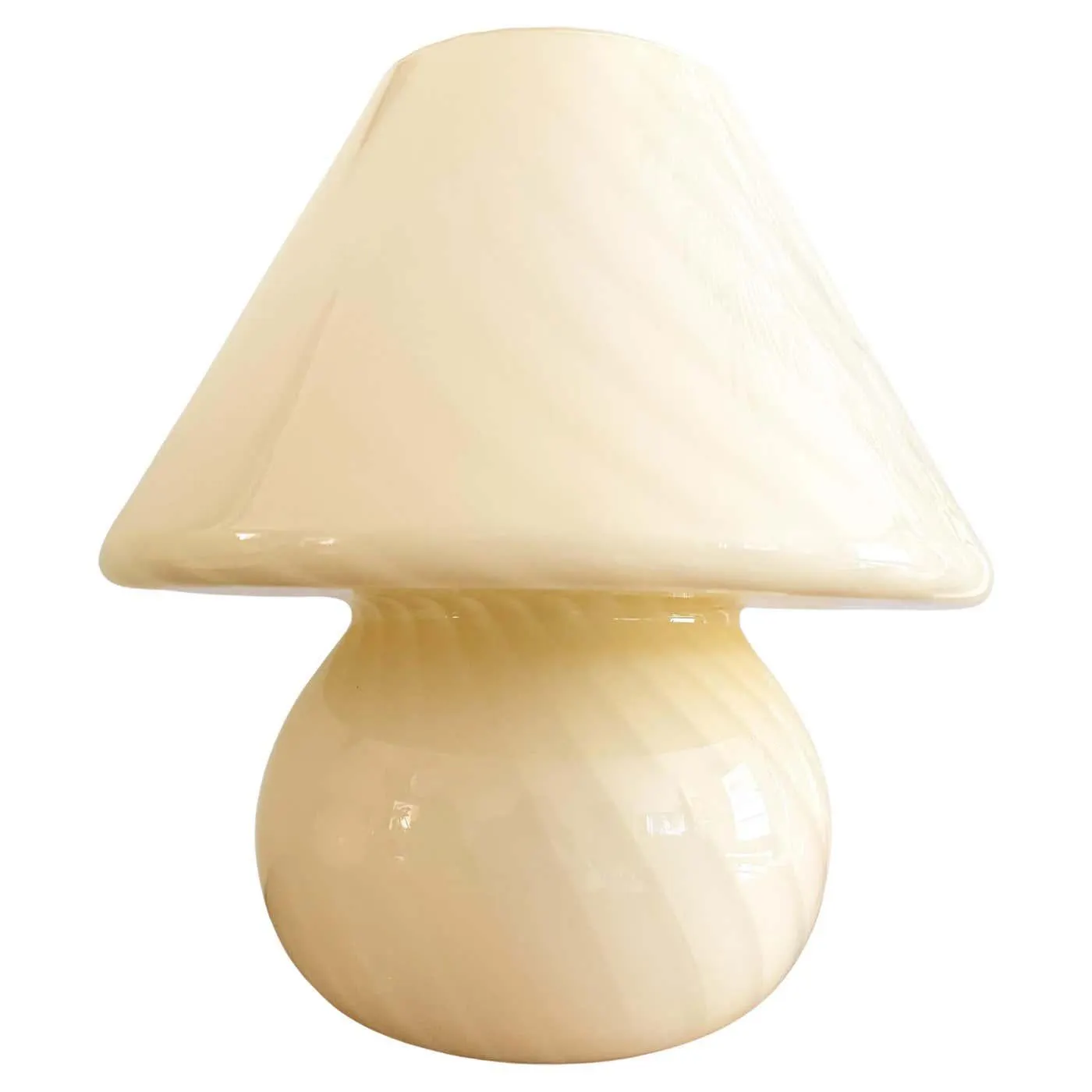 XL Mid Century Murano Lamp Light Yellow Murano Vintage Swirl Glass Italian