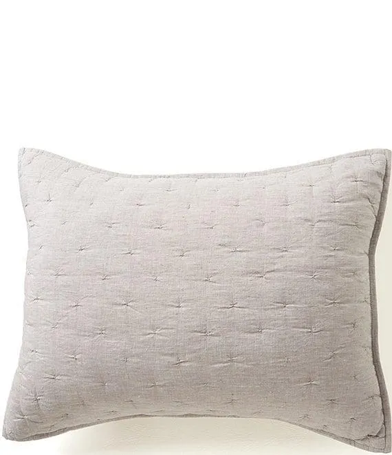 Heirloom Quilted Distressed Linen Sham