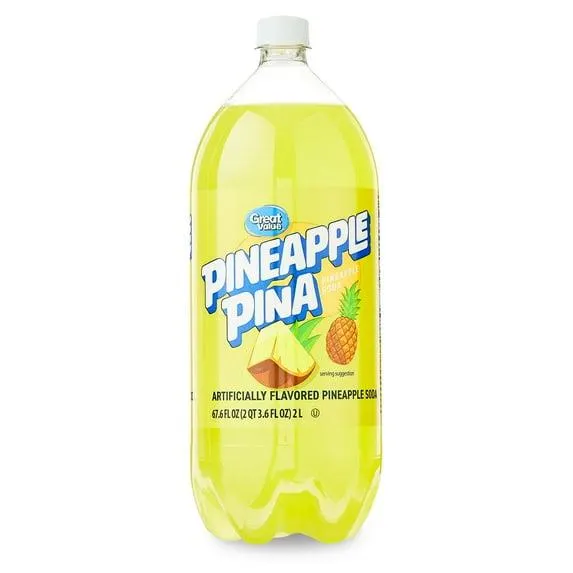 Great Value Pineapple Soda, 2 Liter Bottle