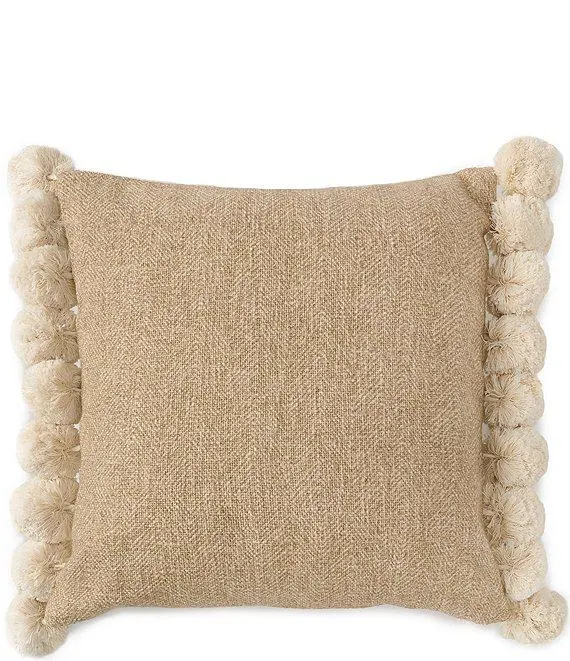 Simplicity Collection Pom Pom Trimmed Pillow