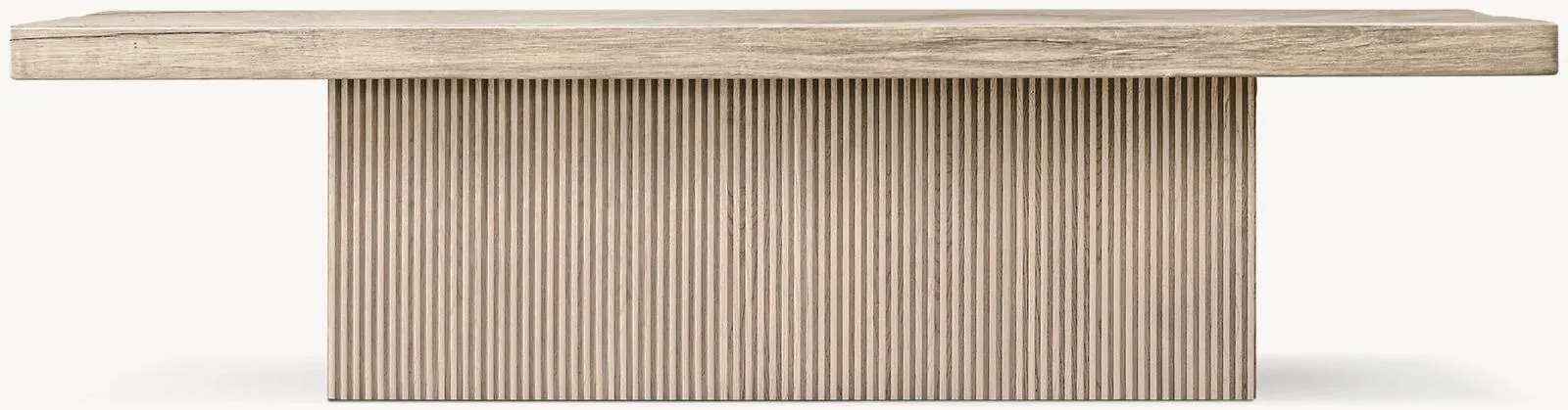 Reclaimed Oak Reeded Plinth Coffee Table